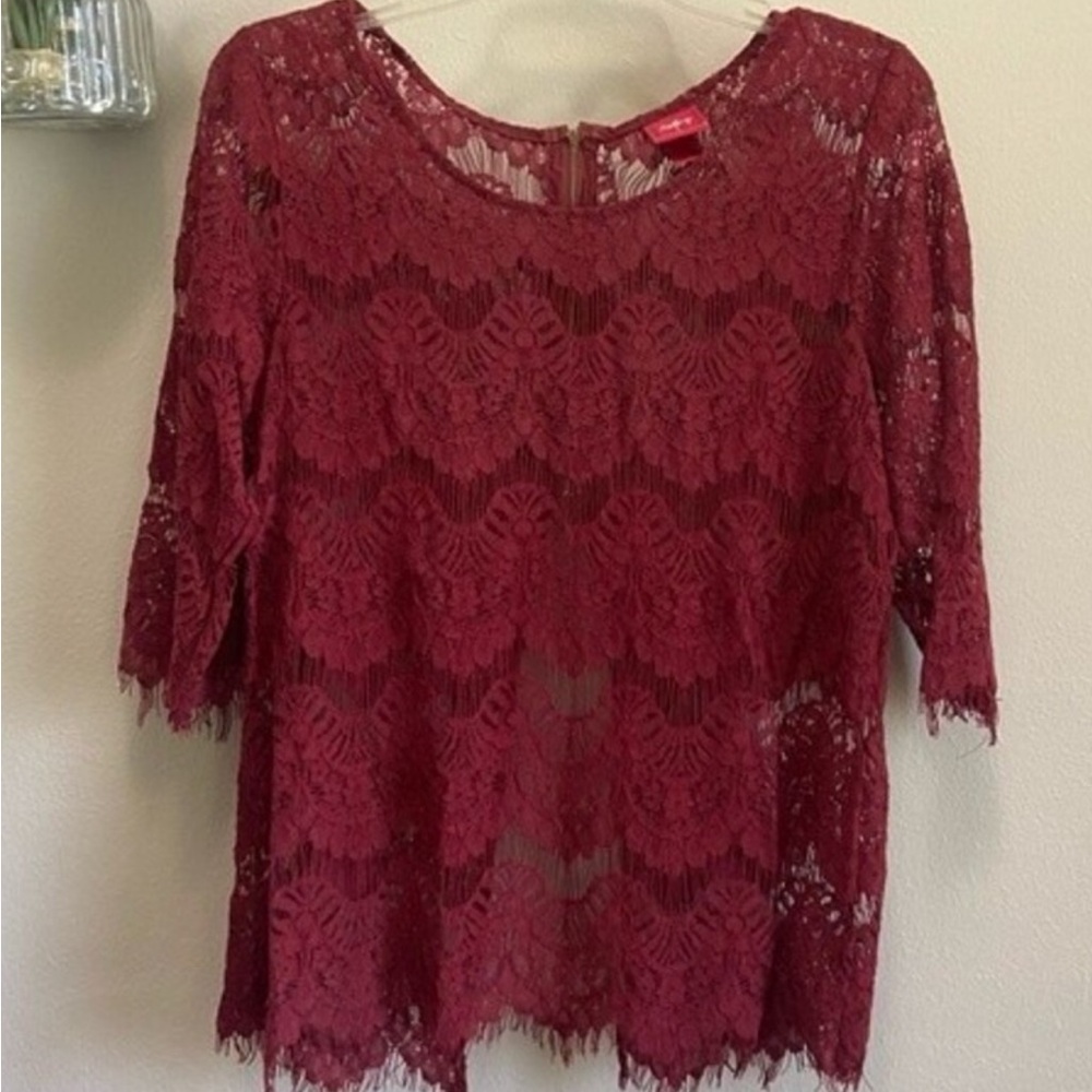 Daytrip Burgundy Lace Blouse